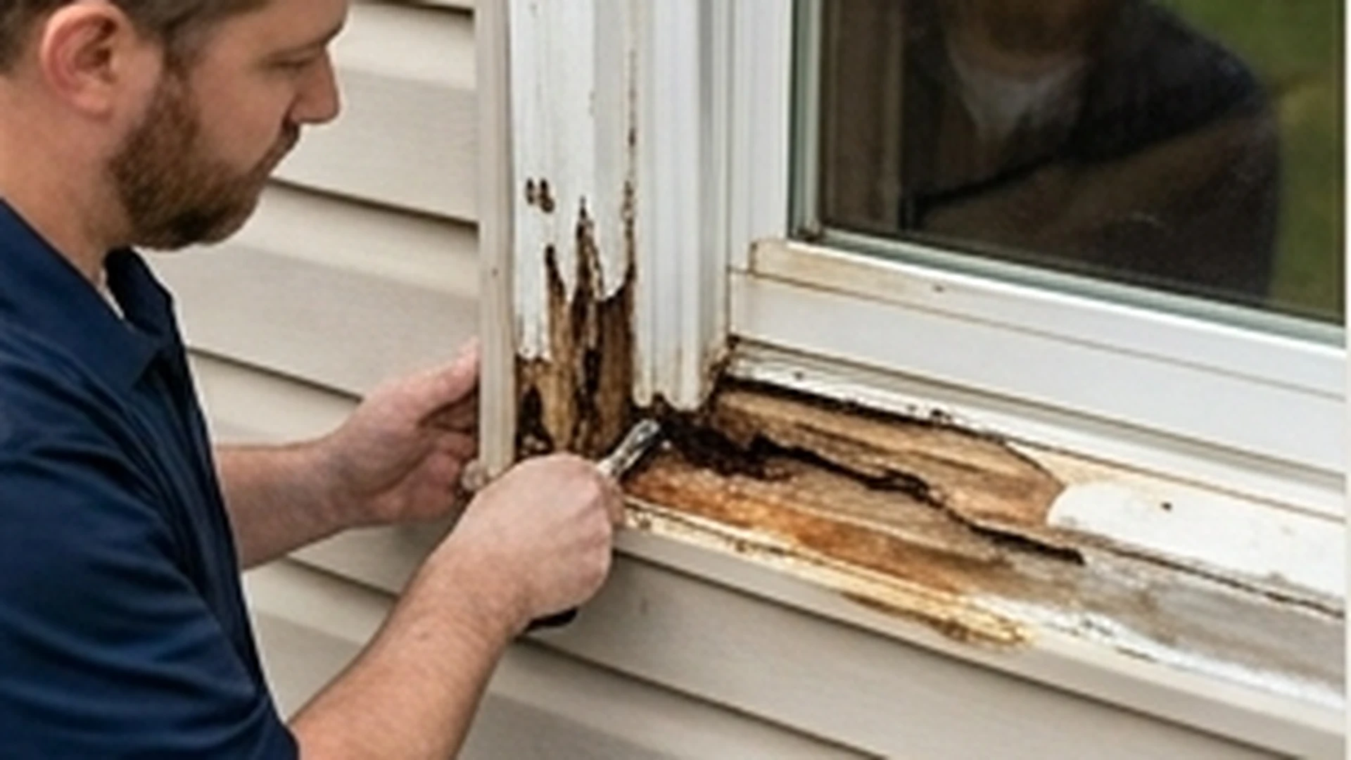 Damaged window frame repair and replacement
